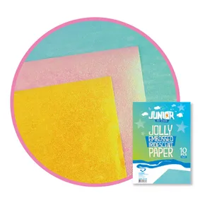 Dekorpapier A4 blau geprägt perlmutt 60 g, Set a 10 Stück